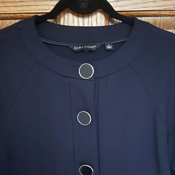 Dialogue Womens Short Navy Jacket - 3/4 Sleeves - Small - Picture 2 of 7